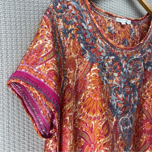 Love Kyla Women's Tunic Blouse 100% Viscose Small Bohemian Peasant Embroidered - Picture 4 of 9